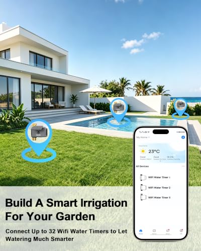 Solar WiFi Water Timer, 1 Zone WiFi Hose Timer for Garden Faucet