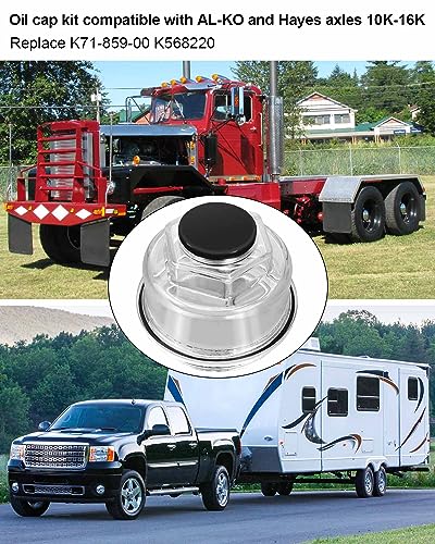 2 Pcs Hub Oil Cap Kit 3 3/4" Threads Diameter Replace K71-859-00 K568220 - size: 2 Pcs