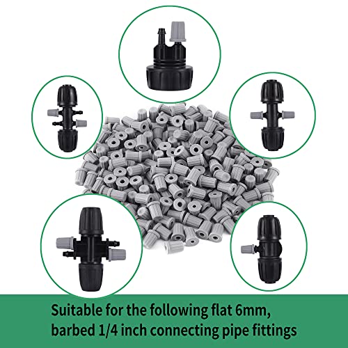 60 Pcs 1/4 Inch Barbed Connector End Caps - size: 1/4 Inch End Cap