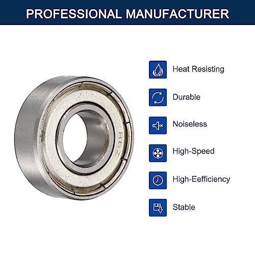 R6ZZ Deep Groove Ball Bearings, ID 3/8" x OD 7/8" x Width 9/32" Double Shielded Ball Bearing Pre-Lubricated Chrome Steel Z2 Lever 10pcs - size: R6ZZ 3/8"x7/8"x9/32"