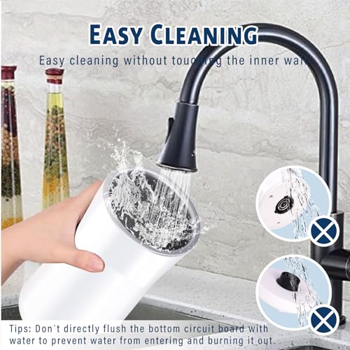 Huogary Milk Frother Simple Milk Frother and Steamer 2-in-1 Milk Steamer with Hot Milk Foam and Hot Milk for Latte, Macchiato, Cappuccinos, White (Medium) - color: 2-in-1 White