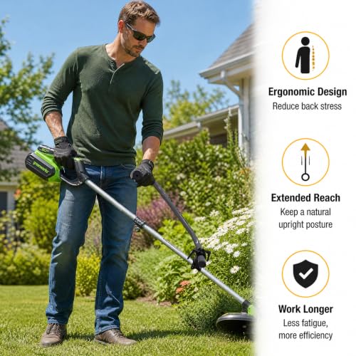 Upgraded Weed Eater Handle, Ergonomic Gray String Trimmer Handle - color: Gray