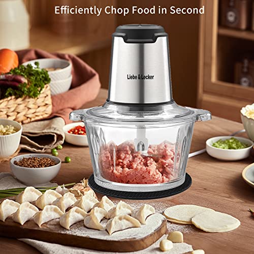 Liebe&Lecker Electric Food Chopper, 350W Food Processor with 2 Bowls - color: two 8 Cup Bowls