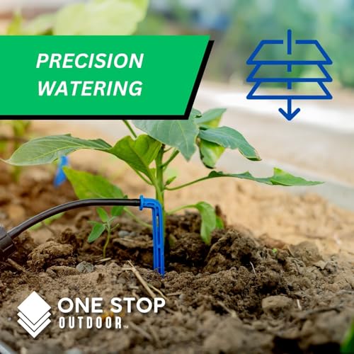 One Stop Outdoor Drip Irrigation Kit - 50-Pack, 2 GPH Pressure Compensating Drippers, Easy Cleaning, Hose Compatible - style: No-Drain 2 GPH