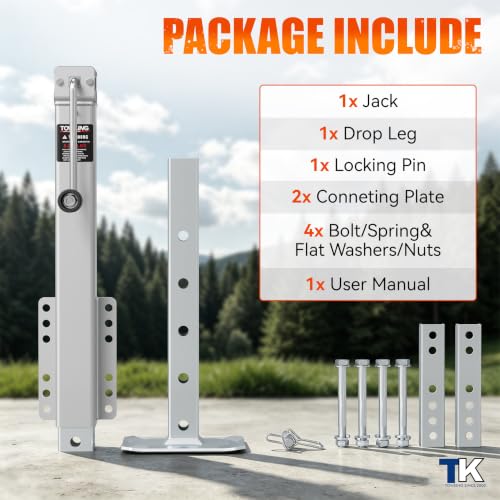 8000LBS Square Trailer Jack, 15" Lift, Heavy Duty Swivel Jack
