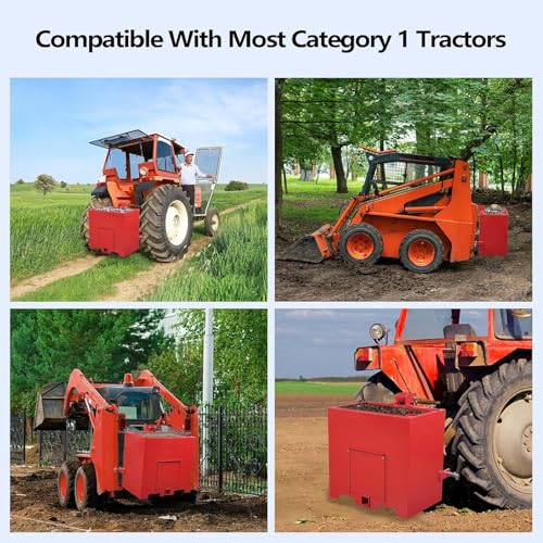 3 Point Ballast Box W/ 2" Hitch Receiver 800 Lbs Capacity 3 Point Category 1 Fits Cat 1 Tractor Attachment