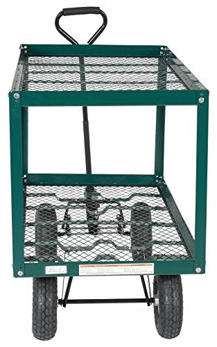 Vestil LSC-2448-SC Steel Landscape Cart with Two Shelf 51 in. x 24 in. x 36 in. 300 Lb. Capacity Green - size: 300 lbs Load Capacity, 33" Height, 48" Length X 24" Width