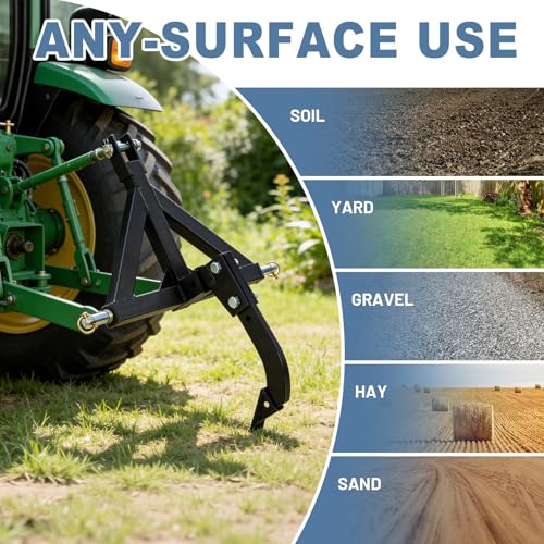 NEWBULIG Hitch Mounted Trencher, Durable & Rustproof Hitch Mounted Ripper with 2 Pieces Replaceable Teeth, Adjustable 16 Inch Heavy Duty Trench Digger for ATV/UTV Tractor, Black