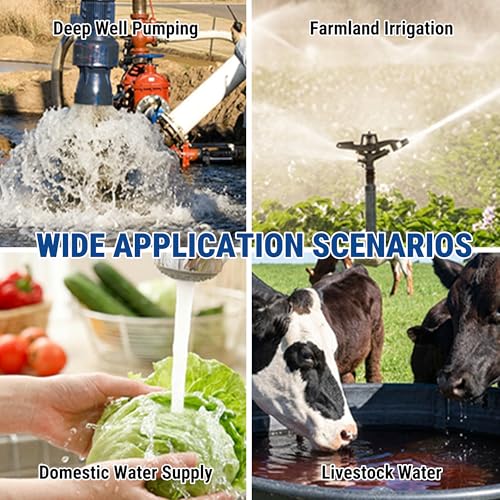 1.5HP Deep Well Submersible Pump 115V/60Hz, 4 Inch Stainless Steel Water Pump with 33ft Cord, 37GPM Flow 276ft Head, IP68 Waterproof Built-in Controller for Industrial, Irrigation, Home Use - style: 1.5HP/115V/Built-in Controller