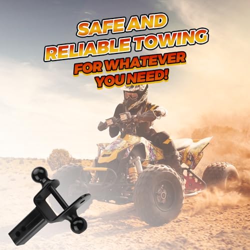 ATV/UTV Dual Ball Trailer Hitch Receiver Hitch Towing Ball Mounts 5000 LBS GTW-Multi Hitch,2 Inch & 1-7/8 Inch Ball,Fits 2-inch Receiver,1-inch Rise,3-in-1 ATV/UTV Multi-Hitch with Pin by Beaquicy