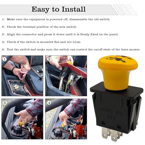 430-027 Mower Clutch PTO Switch, 6 Terminals, Upgrade Blade Clutch Switch Fit for Toro Stens & TimeCutter Z4200 Z4220 Z5000 Z5020 Z5030 Z5035 Z5040 Z5060 ETC XL440H 267, Replace 93-9998, 95-7489 - color: 430-027