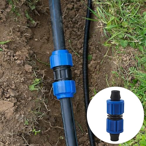 15Pcs 16mm Drip Irrigation Coupling, Blue Connector Farm Irrigation Tools Fit for Most 16-17mm Drip Tape AG Tubing - size: Coupling