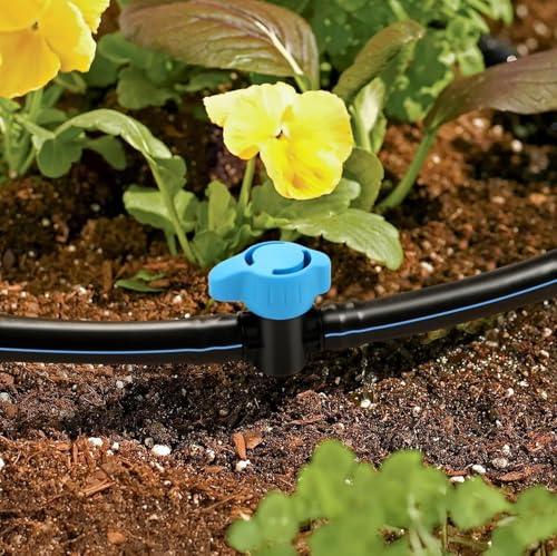 10 Pack Drip Irrigation 1/2 inch Shut Off Valve Fittings, Drip Line 1/2" 16mm Barbed Valve Parts for 1/2 Inch Drip Tubing No Leak Inline Shutoff Valves for Drip Systems - size: 1/2" Barbed Valve
