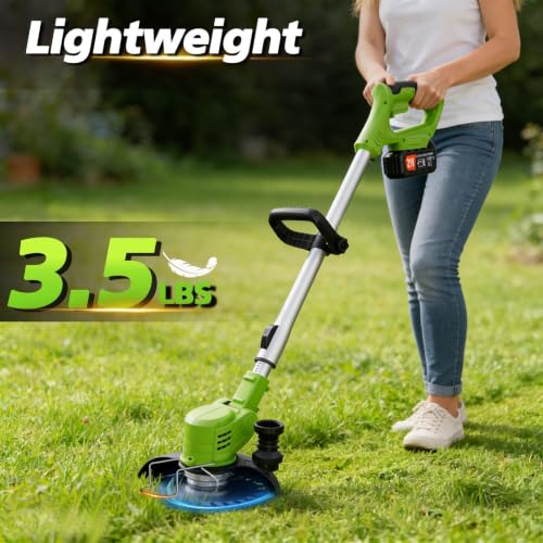 Cordless Weed Wacker, 21V Electric Weed Eater Battery Powered