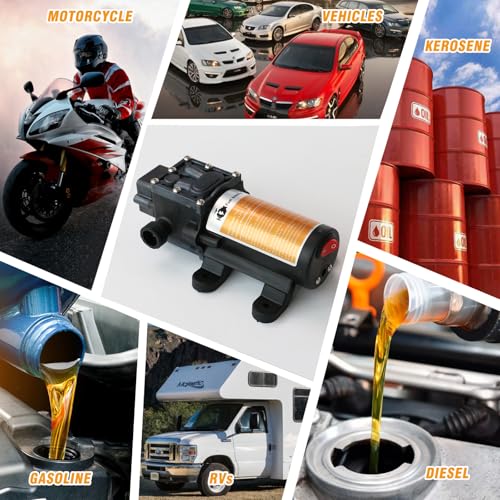 Portable DC 12V 75W Electric Gasoline Transfer Pump, Moves Up to 110 Gallons of Gas Per Hour, Great for Vehicles, Boats, Motorbike, Equipment, Gasoline (110GPH-SINGLE PUMP) - color: 110GPH-SINGLE PUMP