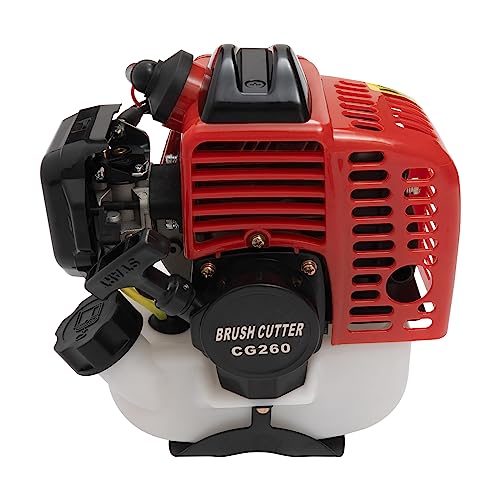 2 Cycle Weed Wacker Gas Powered Grass Trimmer, 2 in 1 26CC Straight Shaft String Trimmer Weed Eater, Air-Cooled Gasoline Brush Cutter Lawn Edger with 2 Blade Heads for Weeds & Grass Cutting - size: 2-Stroke, 26CC