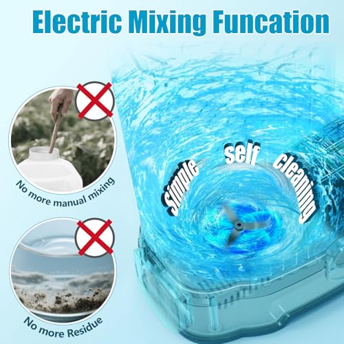 Battery Powered Backpack Sprayer 4.2 Gallon, 0-100 PSI Adjustable Pressure Garden Sprayer Compatible with 2pcs 2.0Ah 18V Battery, Electric Mixing Function, Telescope Wand, 8 Nozzles, Charger Included