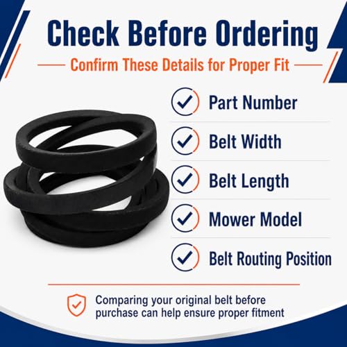 1pack 954-0467A 754-0467 Lower Drive Belt, 5/8" x 91" Lawn Mower Transmission Drive Belt Replacement Compatible with MTD Cub Cadet LTX1040, Troy-Bilt Bronco, Craftsman LT2000, Toro LX420 LX460