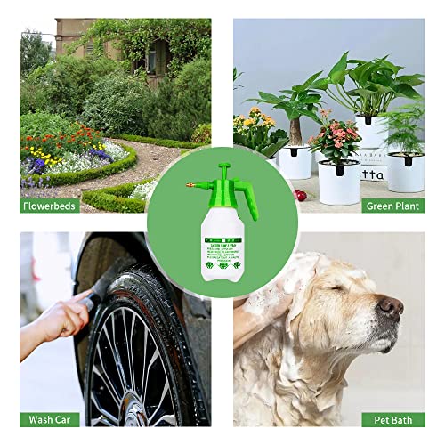 Garden Pump Sprayer,68oz/34oz Hand-held Pressure Sprayer Bottle for Lawn with Safety Value&Adjustable Nozzle, for Watering,Spraying Weeds,Home Cleaning and Car Washing,0.5 Gallon - size: 34oz