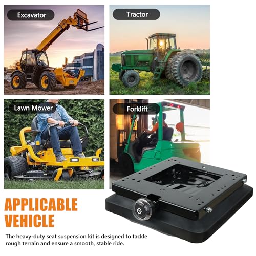 Universal Seat Suspension Kit Without Seat Slider Fit for Zero Turn Lawn Mower, Tractor, Forklift, Compatible with Most Aftermarket Seats-Same Day Shipping
