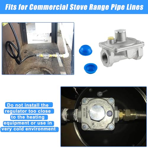 3/4" Natural Gas Pressure Regulator, Adjustable Natural Gas Regulator fits for NG/LPG Applications, Pressure 4"WC for NG, 10"WC for LPG; 1/2PSI Gas Regulator Fit for Commercial or Domestic Gas Stove