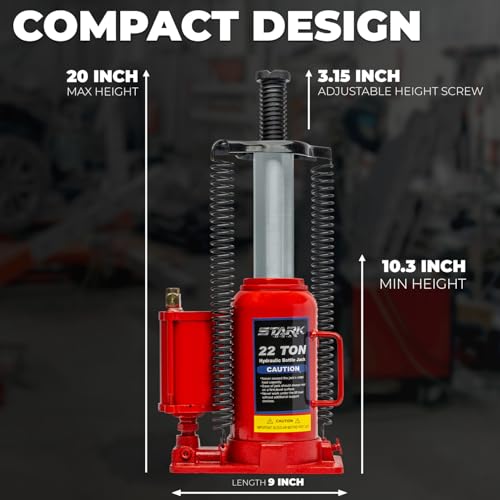 Stark USA 22 Tons Pneumatic Air Bottle Hydraulic Manual Bottle Jack Hoist Maintenance of Automobiles, Agricultural Vehicles, Trucks, Mobile Machinery - size: 22 Tons Pneum