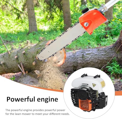 52cc Gas String Trimmer & Pole Saw Combo, 6-in-1 Multi-Functional Weed Eater, Brush Cutter, Lawn Edger, Hedge Trimmer & Chainsaw Pruner, EPA & CE Certified