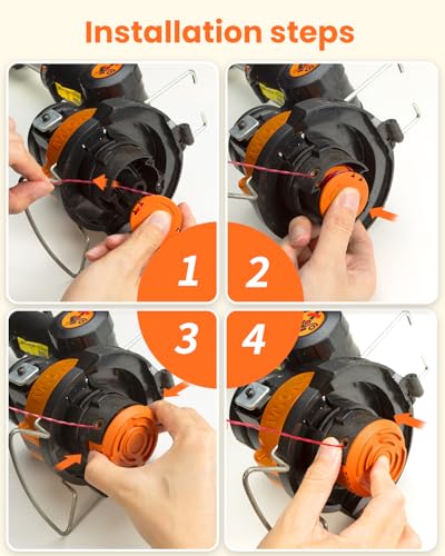 15 Pack Trimmer Spool Line for Worx,(WA0010)Replacement Weed Wacker String for Worx Weed Eater,Trimmer Line Refills 0.065'' for Worx,Suitable for Worx String Trimmers(12 Trimmer Spools,3 Trimmer Caps)