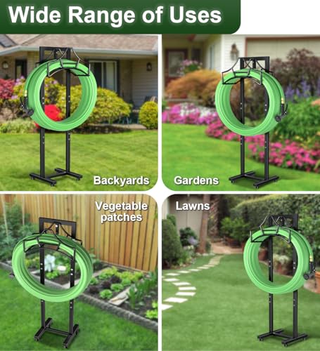 Garbuildman Garden Hose Holder With 4 Spikes, Freestanding Metal Hose Stand for Outdoor Garden, Detachable Hose Storage Rack for Lawn & Yard, Volcano Black - size: 4-Spike Volcano