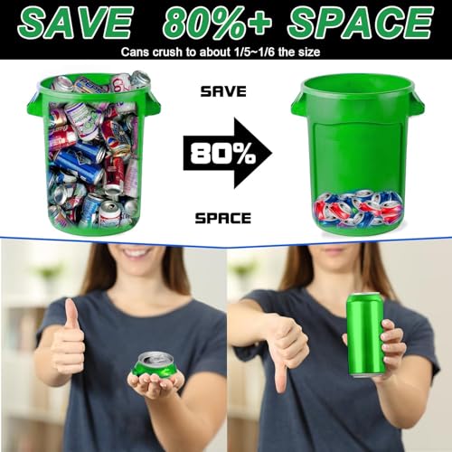 Electric Can Crusher: 8oz/12oz/16oz Automatic Crusher, Loads 8 Cans for Sequential Crushing with Auto-Eject, Heavy Duty for Recycling Soda, Beer & Plastic Bottles