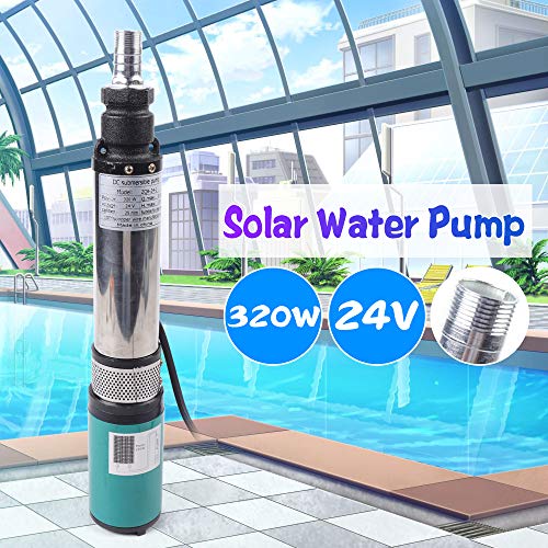 Water Pump 24V 320W Well Pump Electric Vehicle Pumps Farm Submersible Deep Bore Well Water Pumps 5m³/h for Water Intake in Factories, Mines, Wells