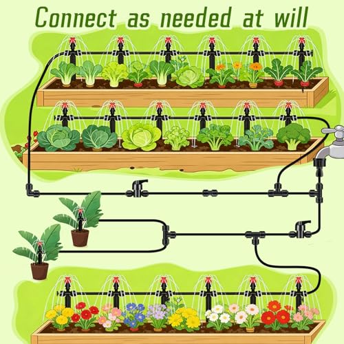30 Pcs Quick 1/4" Drip Irrigation Tee Fittings with 10 End Plugs - size: 30PCS 1/4" Tee
