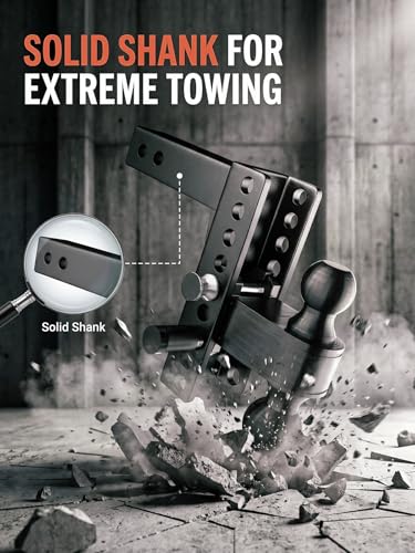 2" Adjustable Trailer Hitch with 2 Lock Pins, 6-Inch Rise/Drop - size: 6.0"