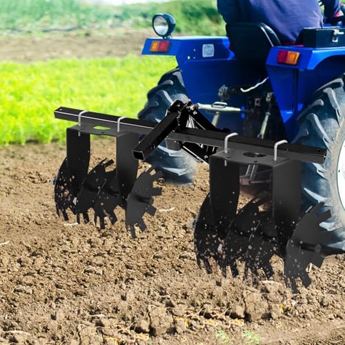 Disc Harrow 2 Pack, Heavy Duty Cut Disc Plow, ATV/UTV Disc Harrow Plow Scraper Blade for Improving Soil Quality and Crop Yield Break up Ground, Black