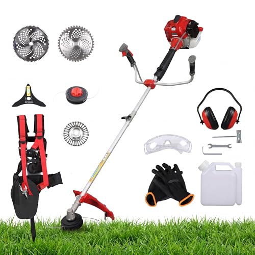 58CC 2-Stroke Gas Brush Cutter Pro-Grade String Trimmer EPA Compliant Orange Heavy-Duty Weed Eater Lawn & Overgrowth Clearing Tool