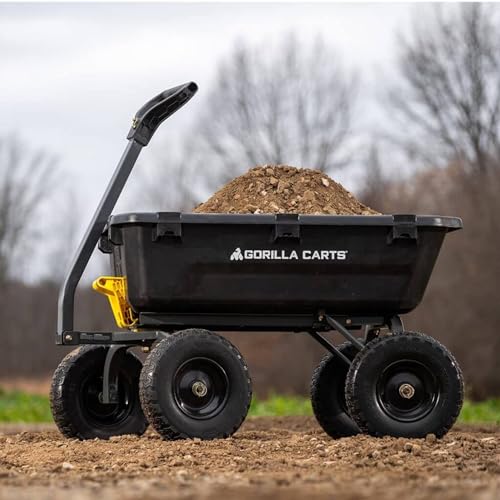 Gorilla Carts Dump Garden Cart, 7 Cu Ft,1200 lb Capacity, No-Flat Tires - size: 7-Cubic Feet