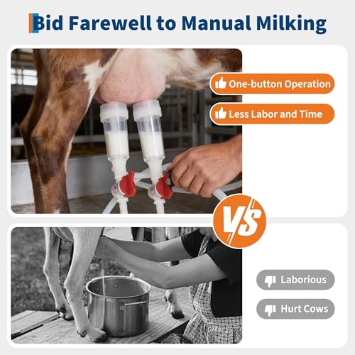 Portable Goat Milking Machine, 3L, 304 Steel, Rechargeable Battery
