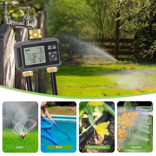 120FT Drip Irrigation System with Smart Water Timer - size: 120Ft Double-Tube Brass with Timer