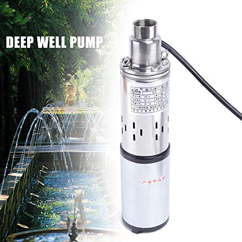 Deep Well Water Pump 280W 48V Solar Powered Deep Well Submersible Pump 60M Lift Water Pumps for Ships, Fishing Boats, Fish Ponds, Agricultural Irrigation