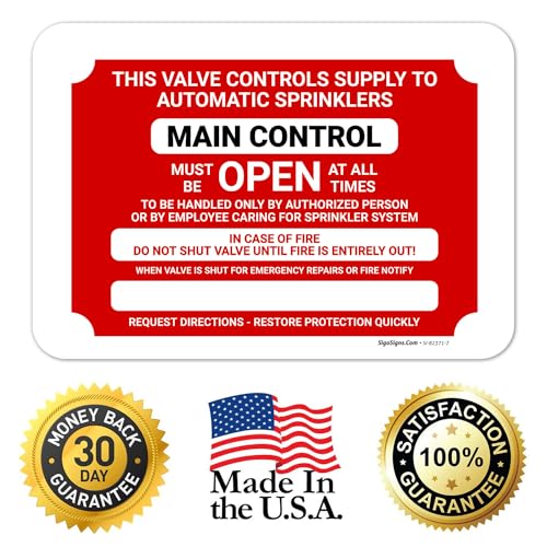 Main Control This Valve Controls Supply to Automatic Sprinklers Must Be - size: 10x7