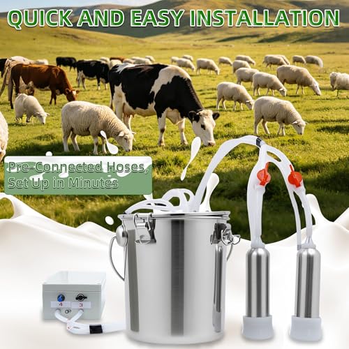 2 in 1 Cow and Goat Milker, 7L, 5200mAh Built-in Rechargeable Battery