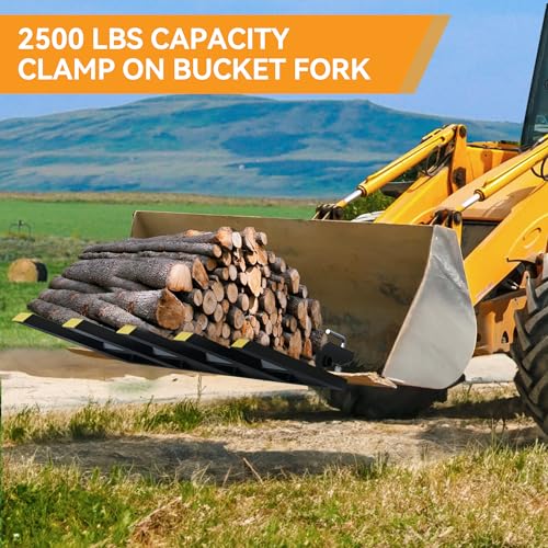 YINTATECH 48" Clamp on Debris Forks 2500 lbs Loader Bucket Fork - size: 48 IN