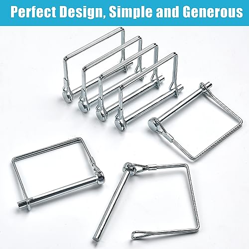40 PCS Square Trailer Hitch Pin, Safety Carbon Steel Wire Shaft Locking Pin, 1/4 Inch Diameter Coupler Pin PTO Pin for Farm Lawn Garden Wagons Towing - size: 0.23 inches x 3.03 inches