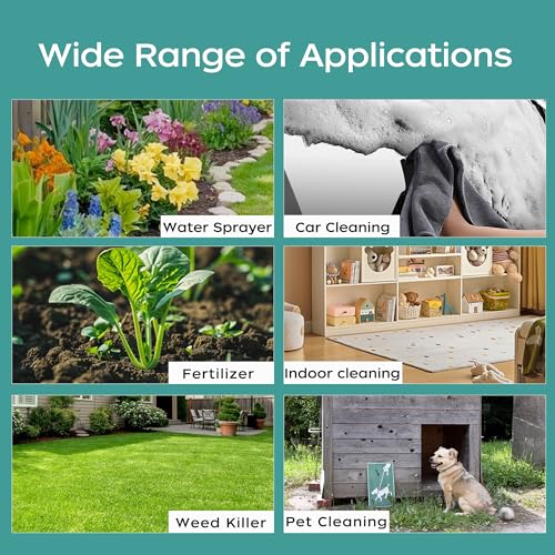 Battery Powered Sprayer 1.35 Gallon Garden Sprayer, Advance Electric Sprayer with 2 Adjustable Speed, 6 Mist Nozzles, USB Rechargeable with for Yard Lawn Garden (Sprayer-1.35 Gallon) - color: Sprayer-1.35 Gallon