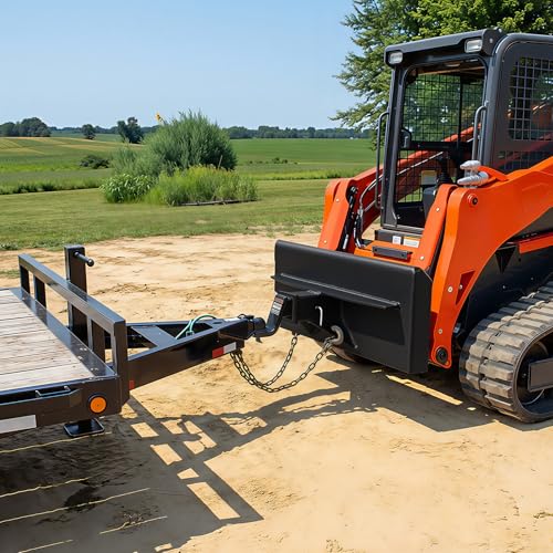 Mini Skid Steer Attachment Plate with 2" Receiver Compatible with Boxer Ramrod Toro Dingo Ditch Witch Finn Thomas,Black