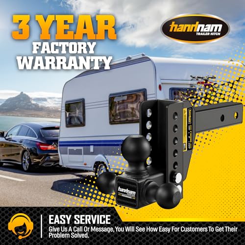 Drop Hitch Adjustable Trailer Hitch, 6 inch Drop/Rise, Fits 2" Receiver - size: 16500 LBS