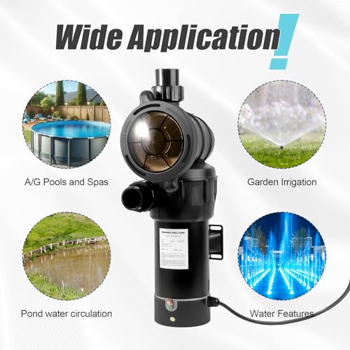DoE-Compliant CEC approved 1.5HP 115v 4920GPH Above Ground Pool Pump - color: Dim Gray
