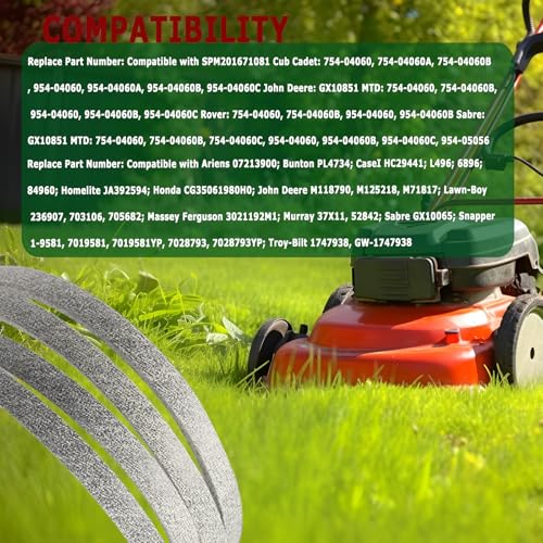 954-04060C Lawn Mower Deck Belt 1/2" x 96" Replacement for MTD Cub Cadet Troy Bilt John Deere Toro LTX1040 LTX1042, Replaces 754-04060 754-04060B 954-04060C GX10851 M118790