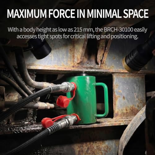 30 Ton Double-Acting Hollow Hydraulic Cylinder 100mm(4") Stroke - size: BRCH-30100