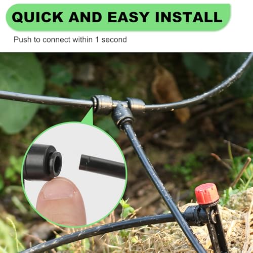 128FT Drip Irrigation System Kit, Automatic Garden Watering Kit with 1/2 Inch Hose & 1/4 Inch Distribution Tubing & Accessories for Yard, Lawn, Greenhouse, Raised Bed, Patio & Outdoor Plants - size: 128FT (46FT 1/2 Inch+82FT 1/4 Inch)